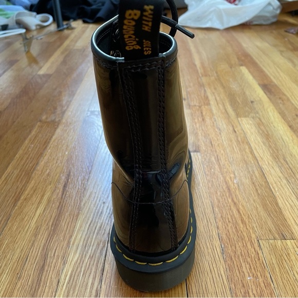 Dr Martens 1460 Black Patent Leather Combat Boots Women Size 8 - Picture 6 of 16